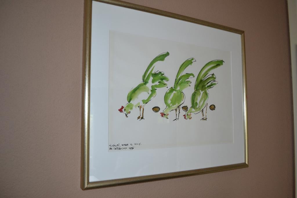 Aquarel Maya Wildevuur - Ei, ei, ei, waar is m'n ei, Ophalen, Maya Wildevuur, Zo goed als nieuw, Schilder- en Tekenkunst