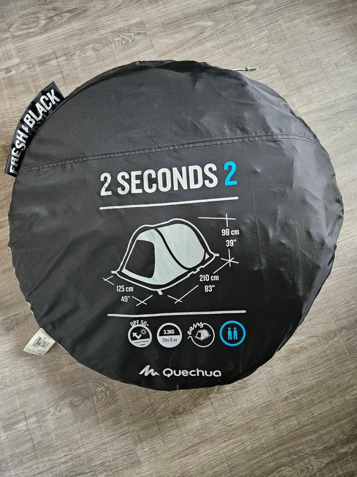 Quechua 2 Seconds Easy 2 Fresh&Black tent, Caravans en Kamperen, Tenten, Ophalen