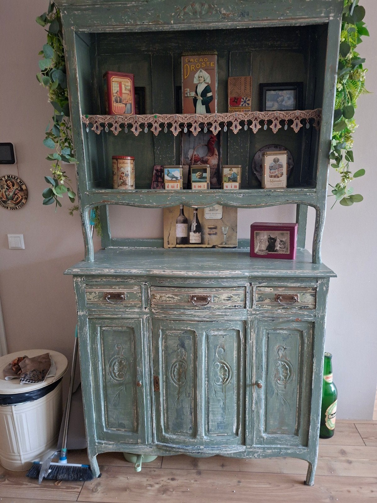 Franse brocante buffetkast, Huis en Inrichting, Ophalen, Gebruikt, 25 tot 50 cm, 200 cm of meer