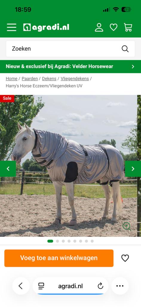 Nieuwe vliegen/eczeem deken harrys horse maat 165, Dieren en Toebehoren, Paarden en Pony's | Dekens en Dekjes, Ophalen of Verzenden