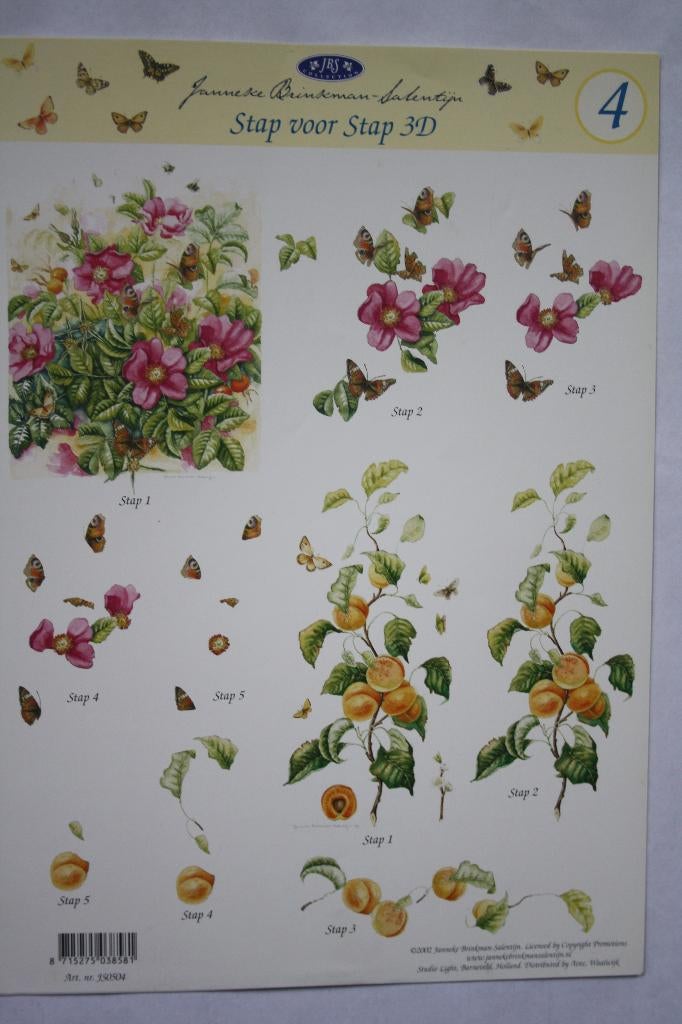 4 stuks Knipvellen Janneke Brinkman 7205, Ophalen of Verzenden, Nieuw, Natuur, Knipvel