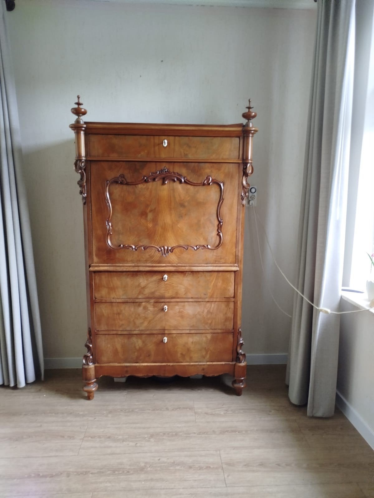 Antiek secretaire met lade en opbergruimte, Huis en Inrichting, Ophalen, Gebruikt, Klassiek, Antiek
