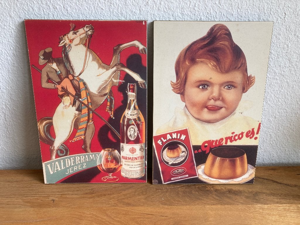 reclamebord vintage Spanje 2x, Ophalen, Huis en Inrichting