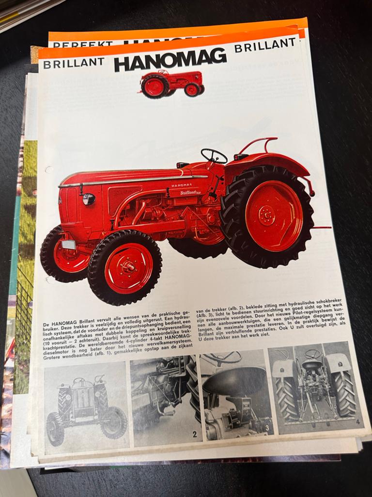 Oude folder Hanomag Brillant tractor jaren '60, Ophalen of Verzenden, Zo goed als nieuw