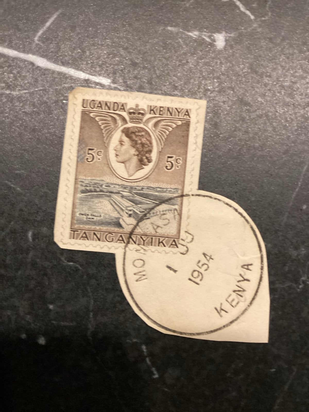 Zeldzame postzegel Uganda, Kenia, Tanganyika 1954, Ophalen of Verzenden, Overige landen, Gestempeld