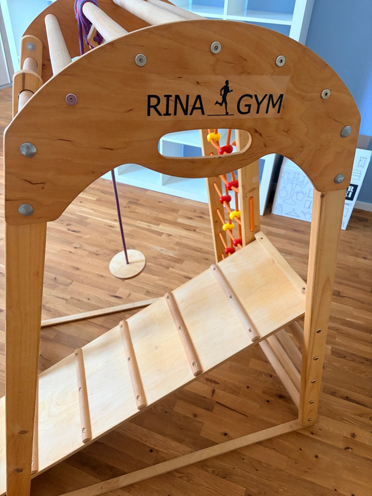 Rina Gym Klimrek met Glijbaan en Klimnet - Zo goed als nieuw, Ophalen, Zo goed als nieuw, Glijbaan