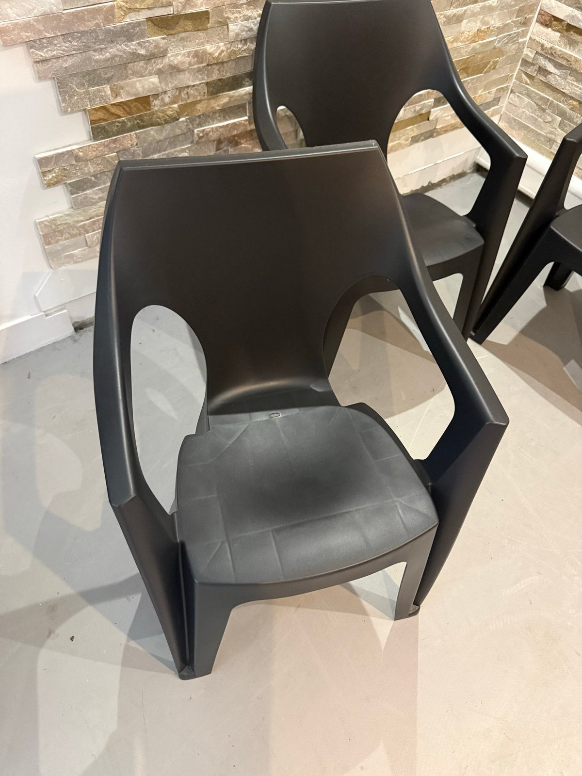 Zwarte kunststof stoelen - Set van 5, Kunststof, Gebruikt, ., Zwart
