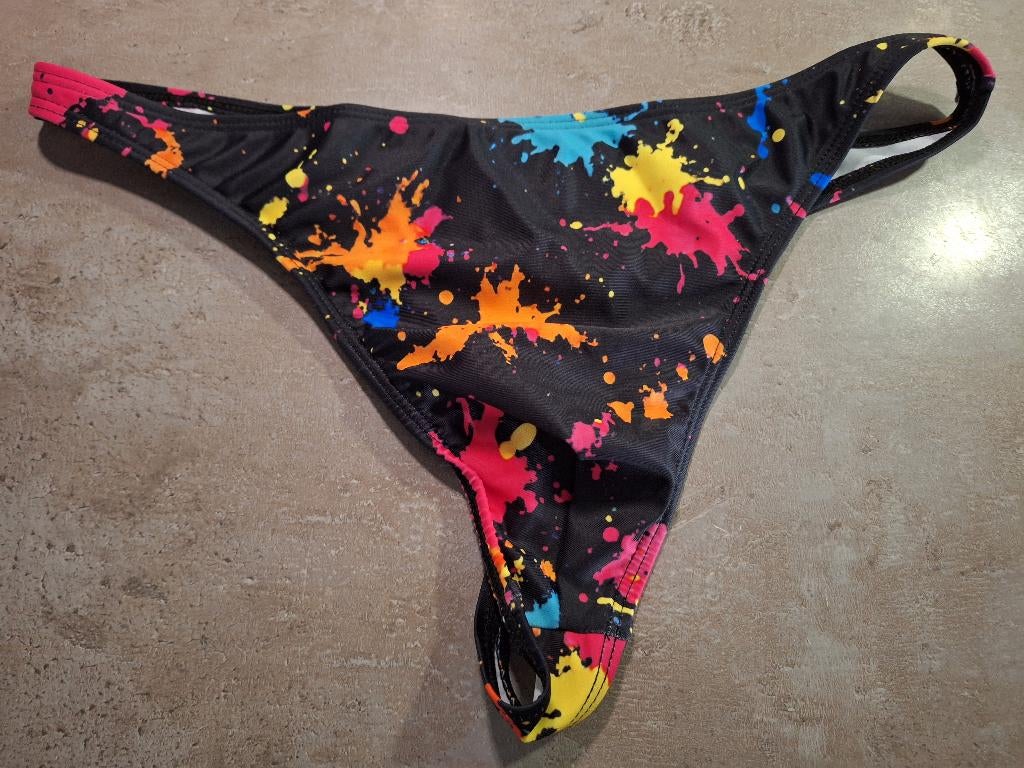 Heren Kleurrijke zwemstring  maat xl, Kleding | Heren, Badmode en Zwemkleding, Verzenden, Maat 56/58 (XL), Zwart, Zwemslip