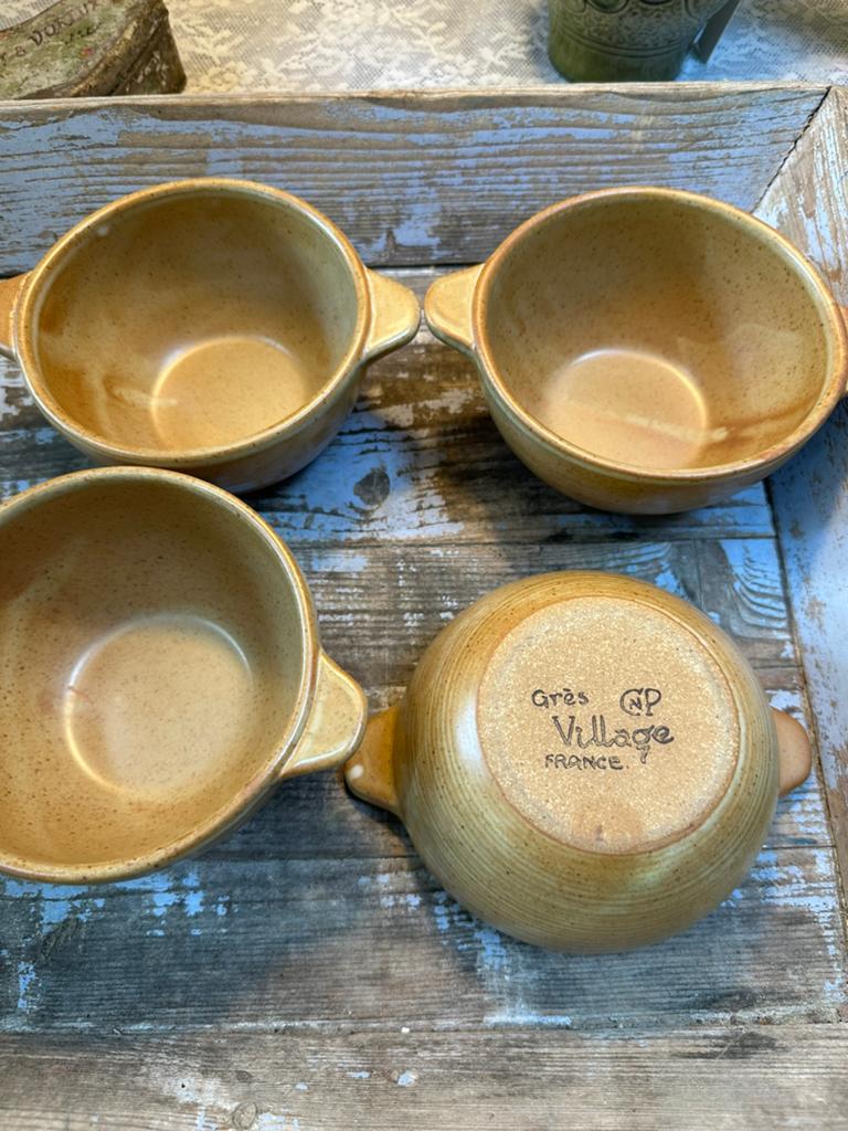 Brocante franse Gres soepkommen gres pot, Ophalen of Verzenden