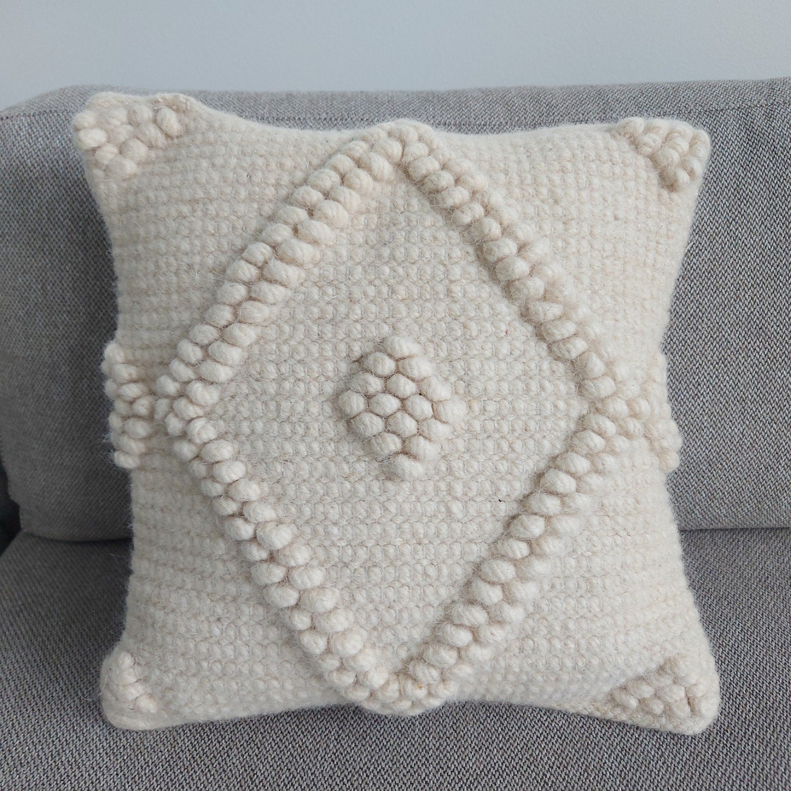 3 100% wollen berber kussens hoesjes boho ibiza Scandinavisc, Verzenden, Zo goed als nieuw, Vierkant, Kussenhoes