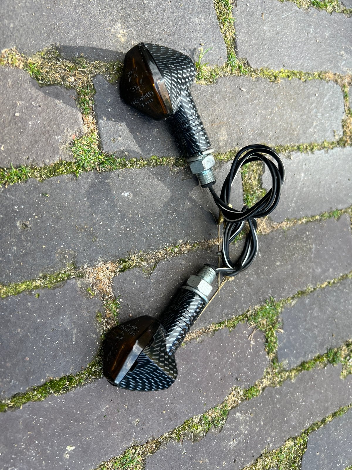 Set van 2 knipperlichten - Carbon look, Ophalen of Verzenden, Gebruikt