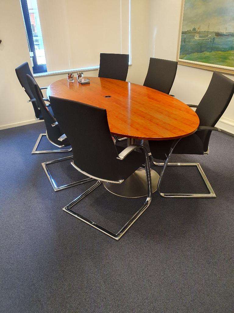 Bureautafel / vergadertafel ovaal ellips 220x110, VST, Ophalen of Verzenden, Zo goed als nieuw, Industriestraat 5
