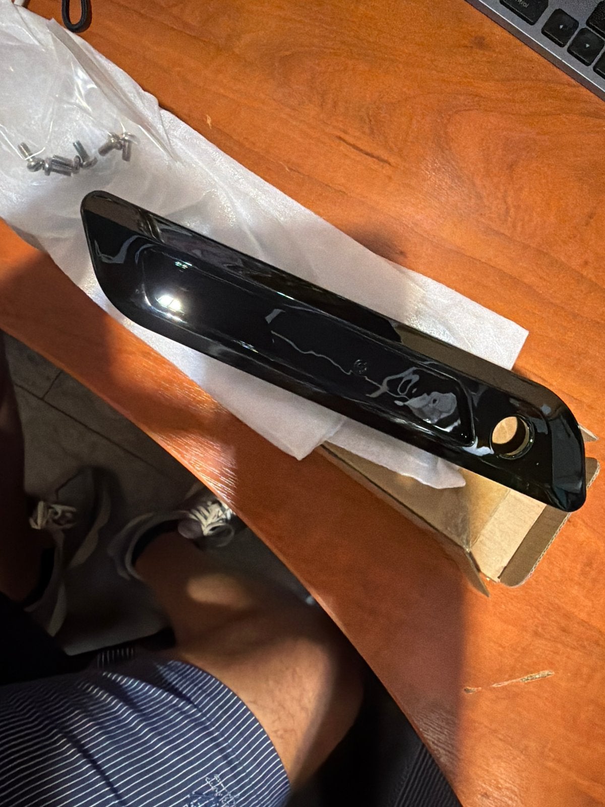 Glanzend Zwarte Zadeltas Scharnier Klink Covers Harley, Ophalen, Nieuw