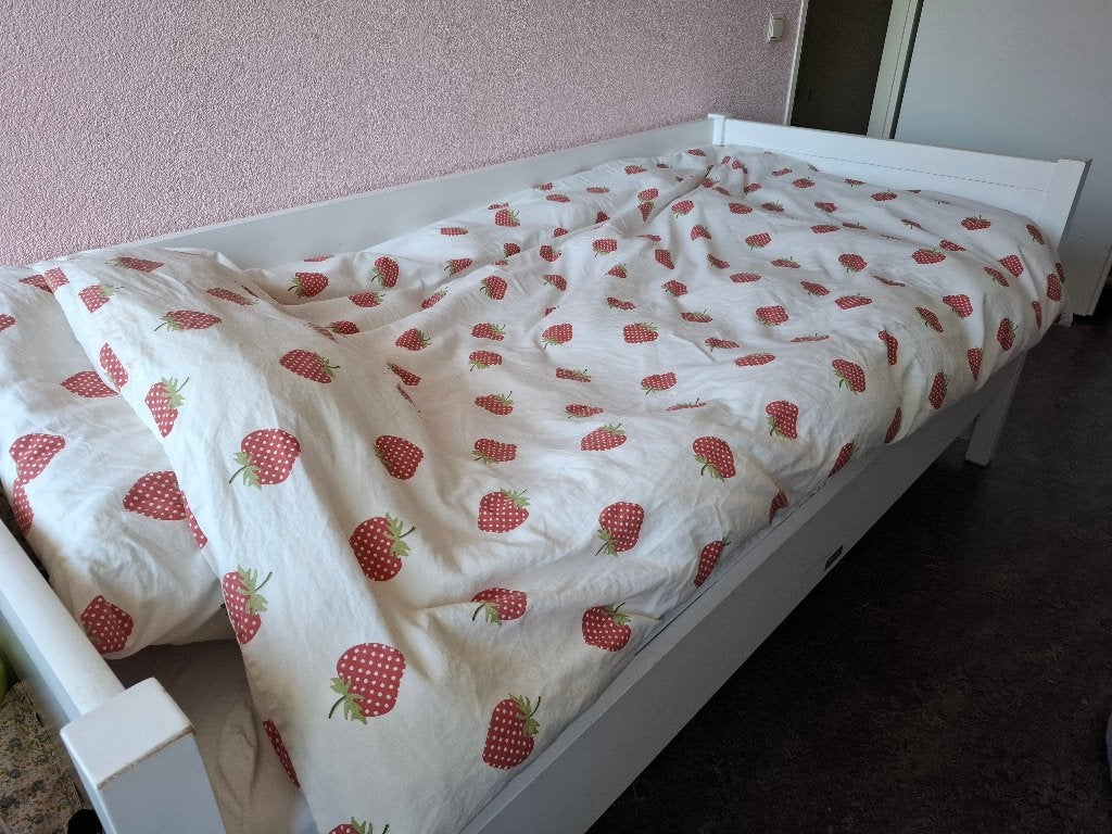 tienerbed merk Bopita wit, Ophalen, 85 tot 100 cm, Gebruikt, Matras