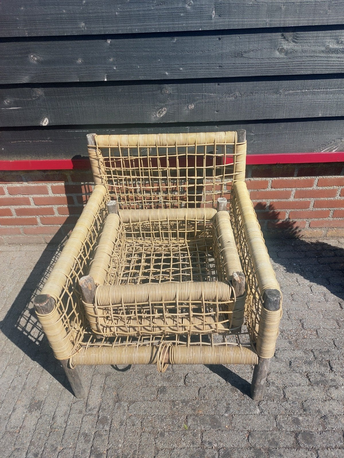 Loungestoel met voetenbankje voor de tuin, Tuin en Terras, Tuinmeubel-accessoires, Ophalen, Gebruikt