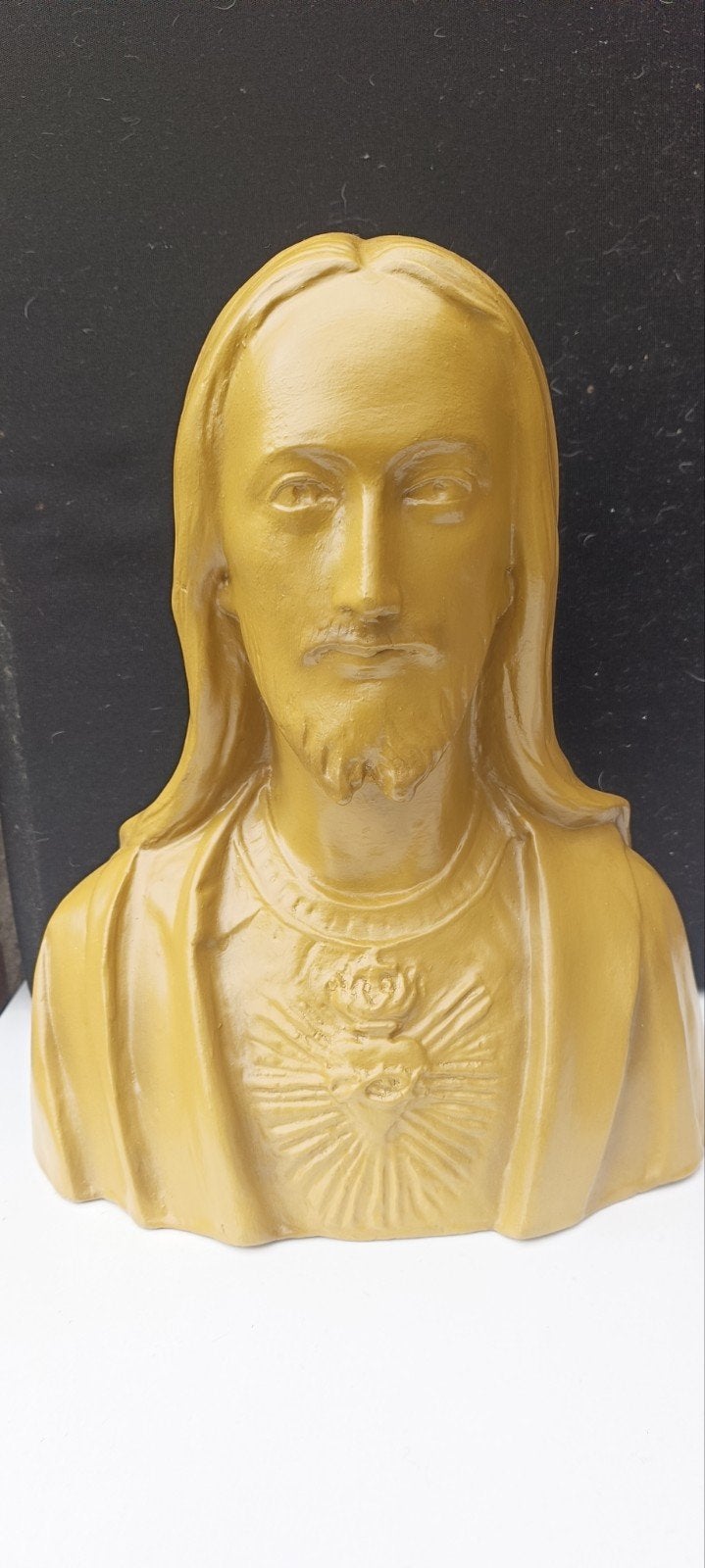 Vintage Gipsen Jezus Buste - Religieus Beeld, Verzamelen, Religie, Beeld(je), Ophalen of Verzenden