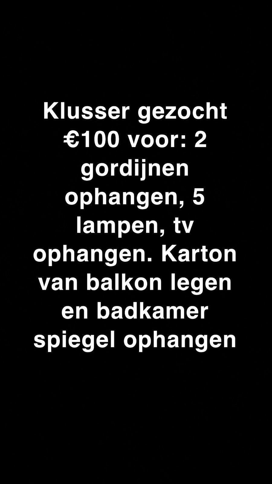 Klusser gezocht, Eén persoon, Cadeaubon