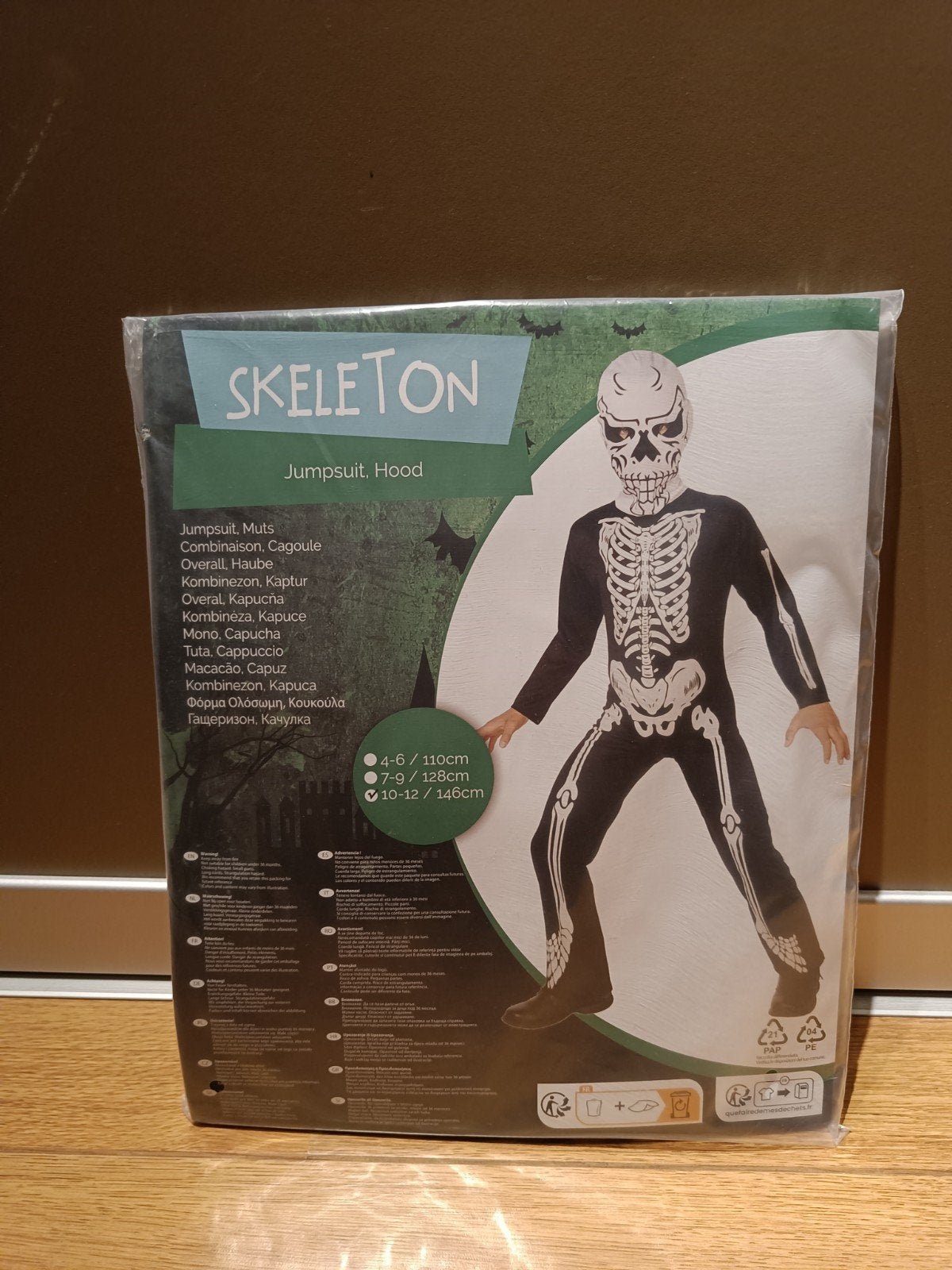 Nieuw! Halloween Skelet Kostuum Kind Maat 146 (8-10 jaar), Ophalen of Verzenden, Nieuw, 146 t/m 152, Jongen of Meisje