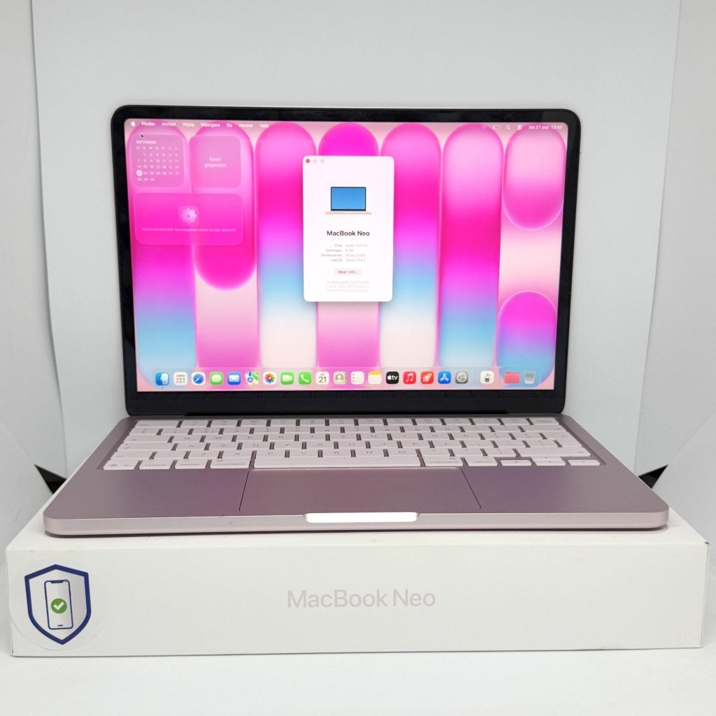MacBook Neo blush 512GB /100% batt /zeer net /garantie, Apple, Zo goed als nieuw, Support@apple.com, Apple Park Way, Cupertino, California