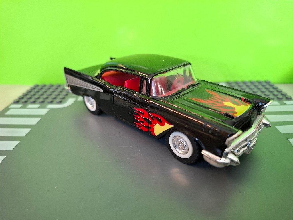 Majorette 2401 - 1957 Chevrolet Bel Air [zwart] 1/34, Ophalen of Verzenden, Gebruikt, Auto