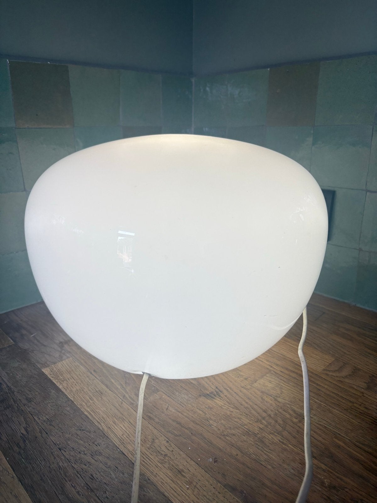 Witte jonisk tafellamp, vloerlamp ikea , sfeerlamp, Gebruikt, Verzenden, Wit, IKEA