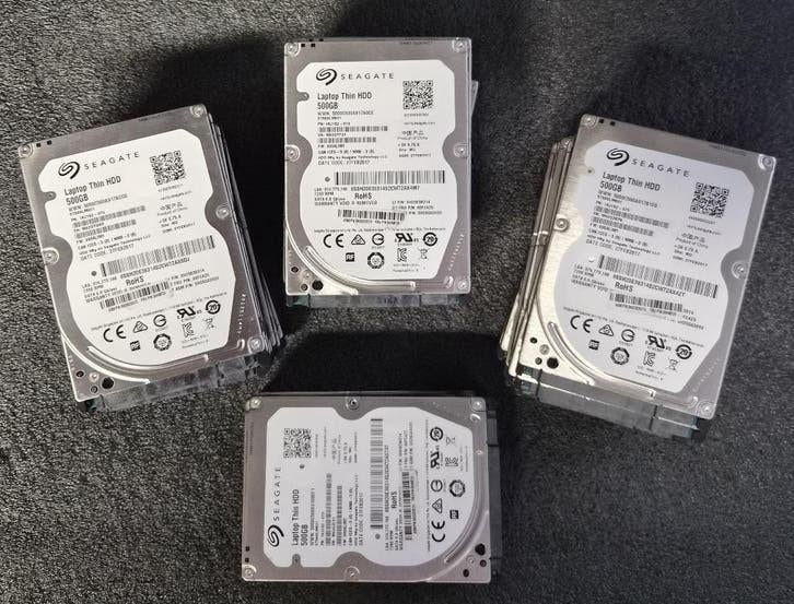 Partij 35X Seagate Thin 500GB ST500LM021 7200RPM 32MB SATA, Computers en Software, Harde schijven, Intern, Gebruikt, Seagate, Seagate