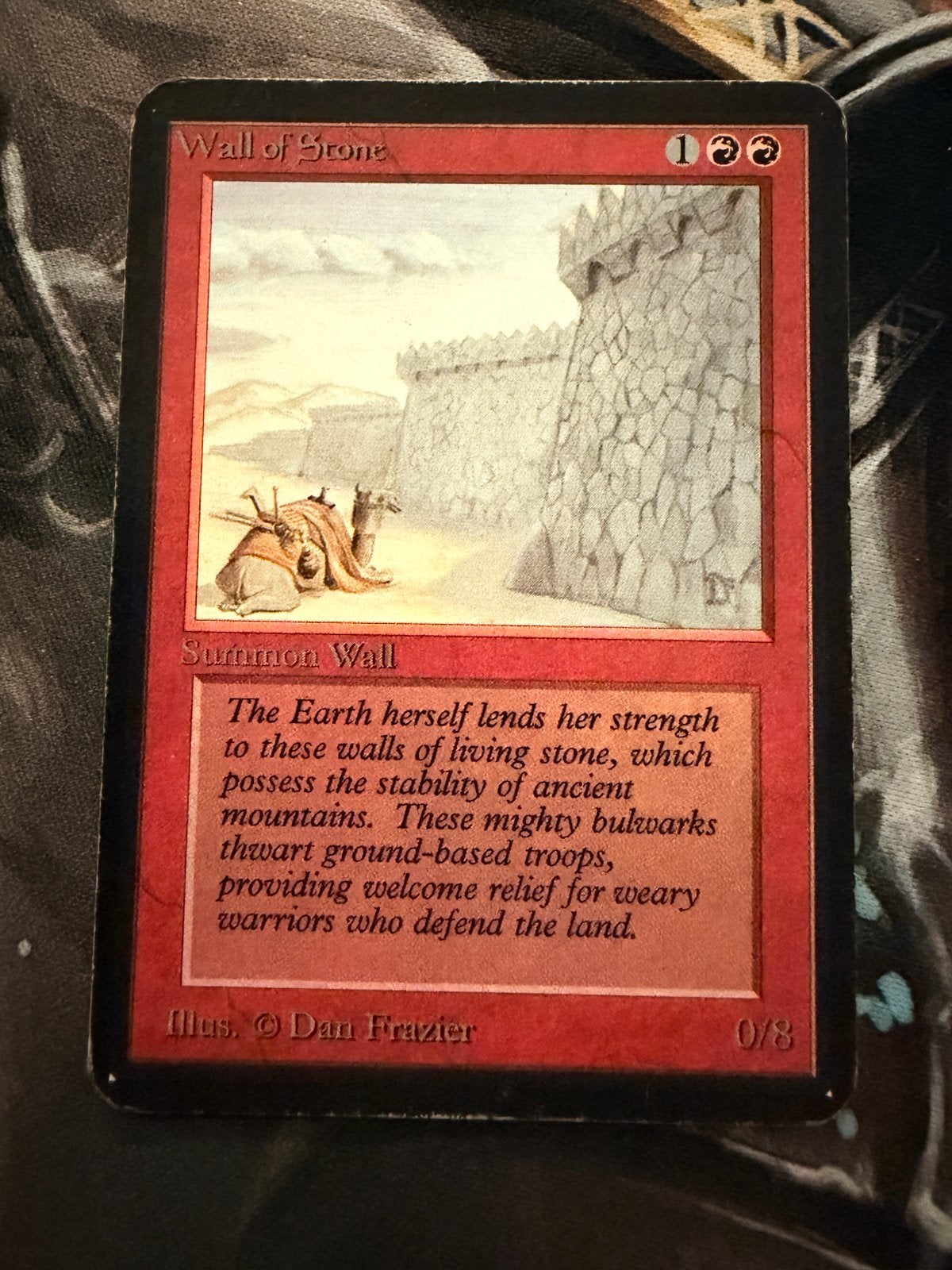 Magic: The Gathering - Wall of Stone - Alpha, Ophalen of Verzenden, Gebruikt, Losse kaart