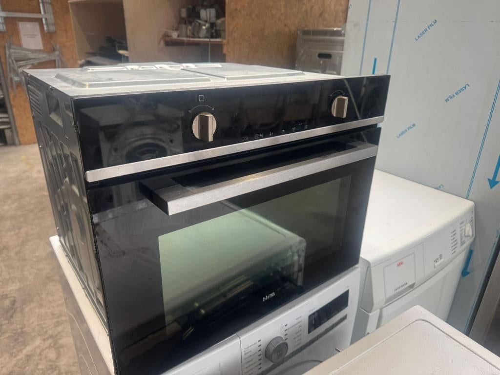 Etna Inbouw Combi-magnetron / Oven Zwart Schoon Garantie, Refurbished, Ophalen of Verzenden, Oven met grill, Inbouw