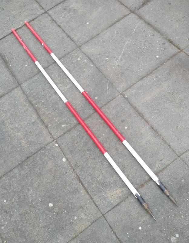 Jalonstokken 2 meter.  2 stuks, Ophalen