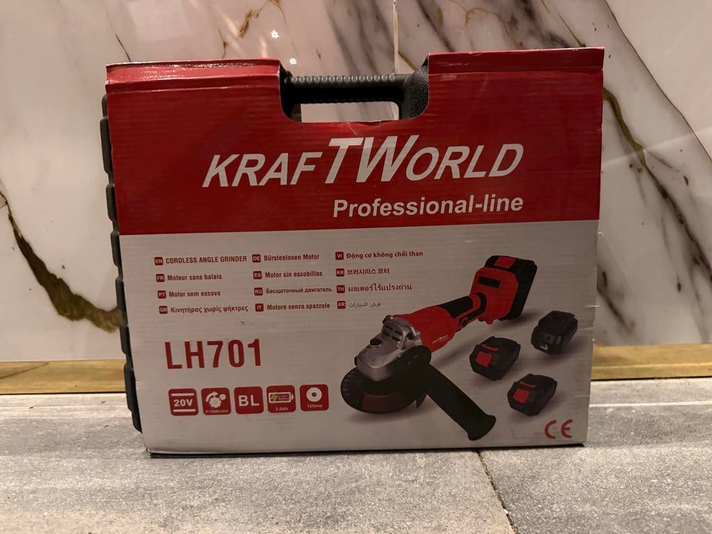 Kraft World slijptol op accu, Doe-het-zelf en Verbouw, Gereedschap | Slijpmachines, Ophalen, Nieuw, Minder dan 700 watt, Haakse handslijpmachine