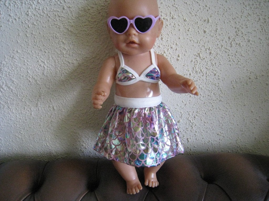BIKINI EN ZONNEBRIL VOOR 43 CM POP, Ophalen of Verzenden, Nieuw, Babypop