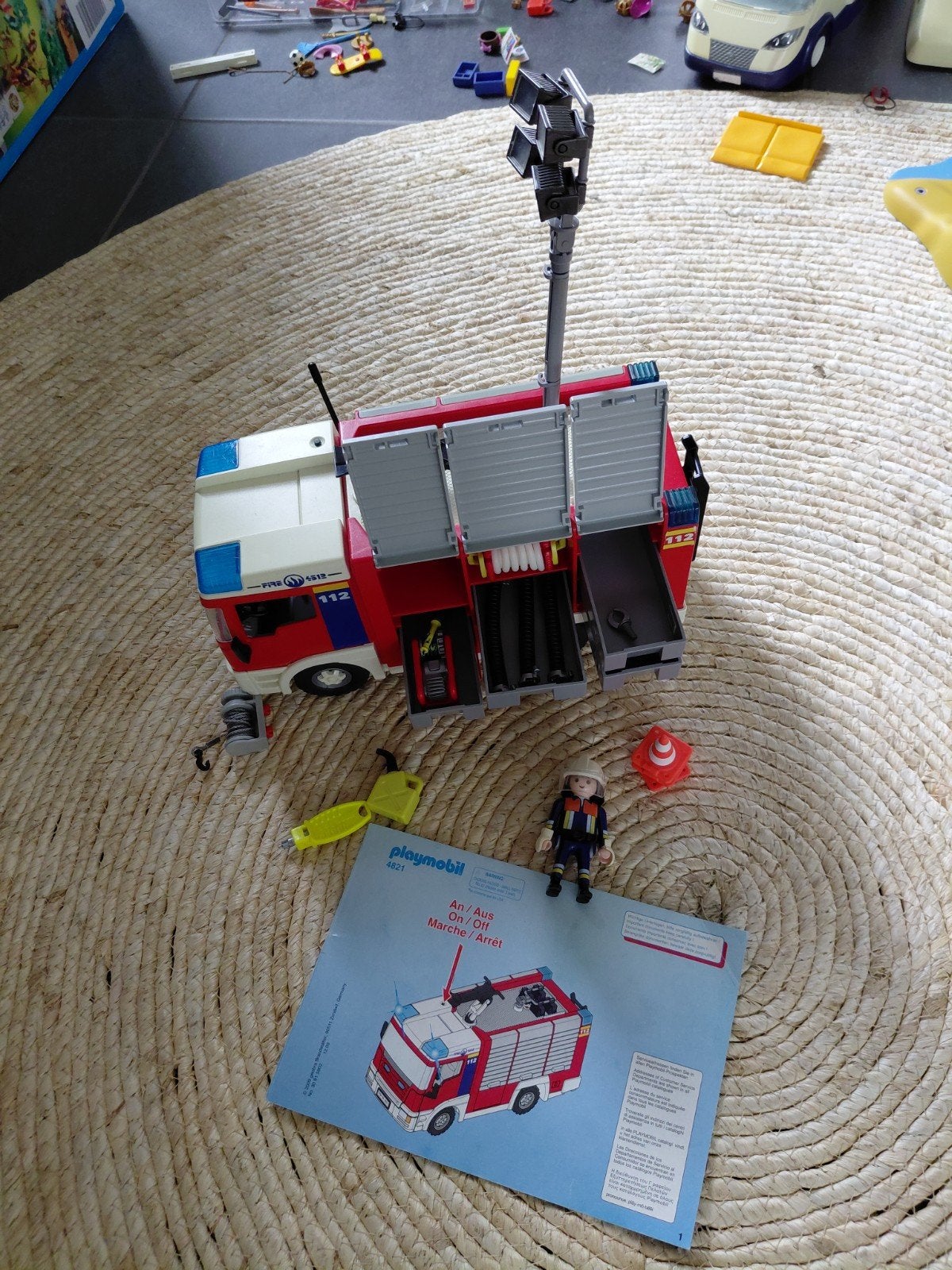 Playmobil 4821 Brandweerwagen met accessoires, Ophalen of Verzenden, Gebruikt