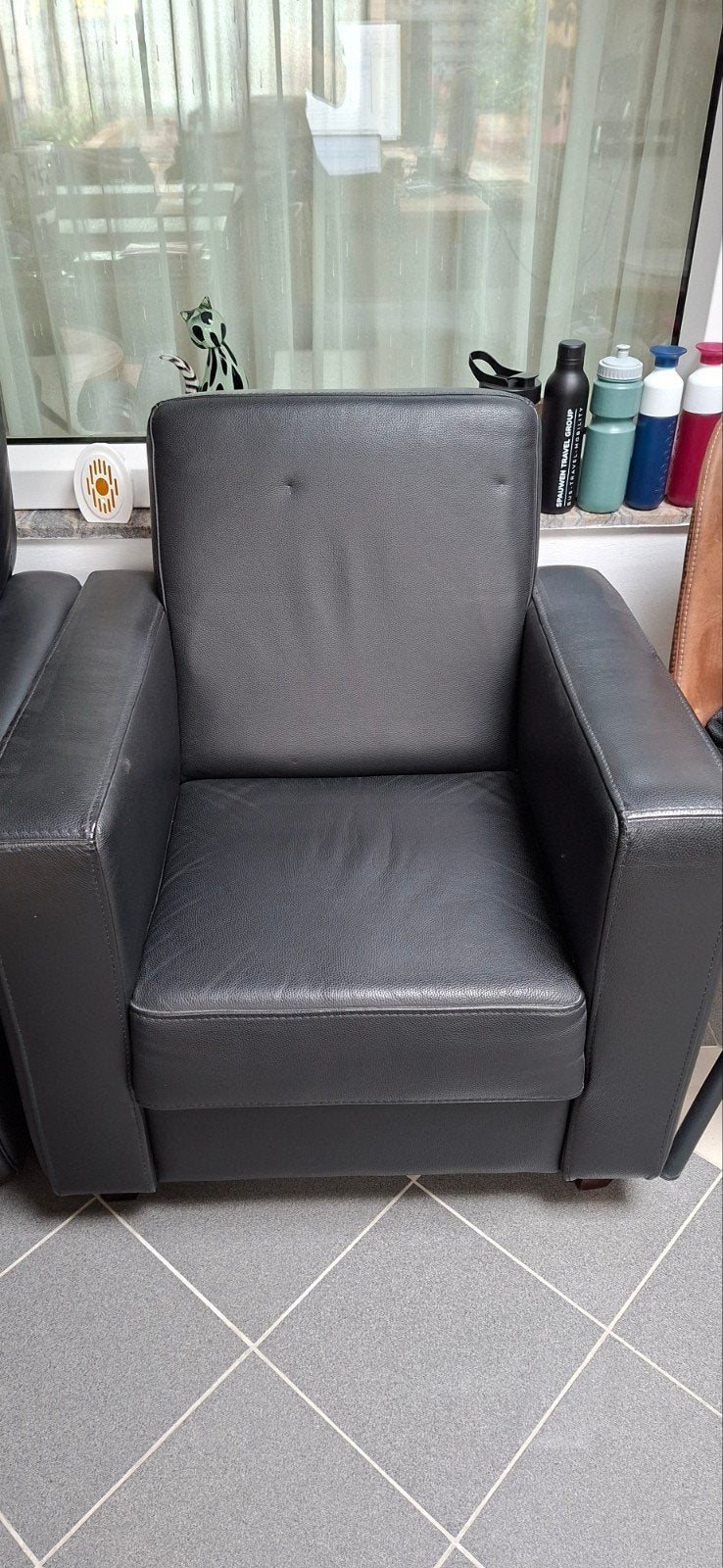 Leren fauteuils, Ophalen, Gebruikt, 90 cm, Eenpersoons