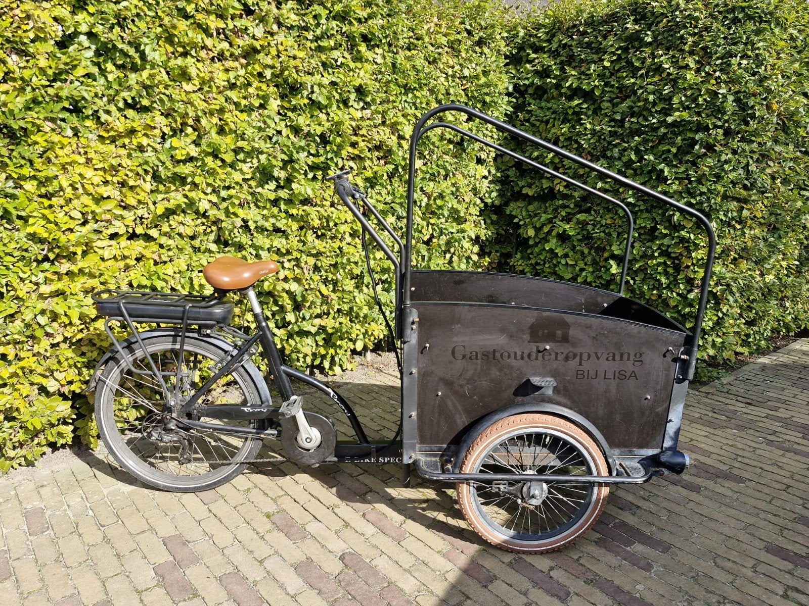 Troy bakfiets met huif en babyzitje, Overige merken, Gebruikt, Ophalen of Verzenden, 2 kinderen