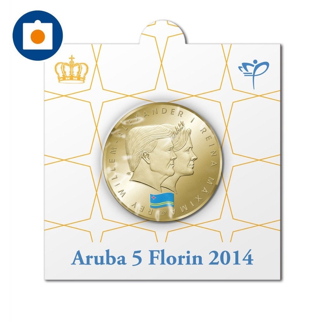Munthouder 5 Florin Aruba (2014), Ophalen of Verzenden, Koningin Beatrix, Overige waardes, Losse munt