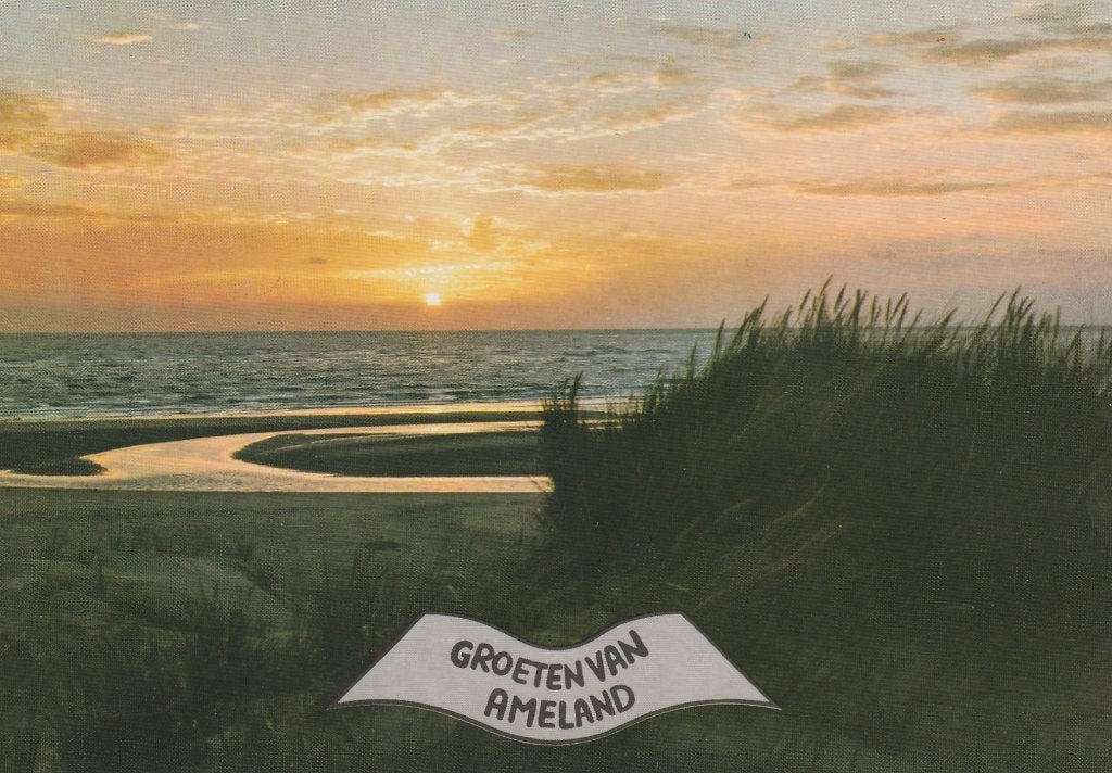 AMELAND Avond Groeten, Verzamelen, Ansichtkaarten | Nederland, Gelopen, Waddeneilanden, 1980 tot heden, Verzenden