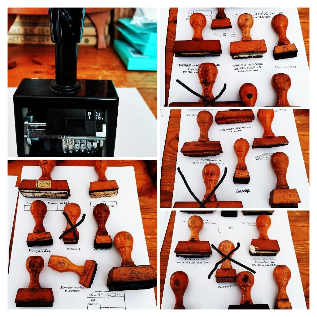 Vintage kantoorstempels hout - Reiner B6K - Zaanstreek, Ophalen of Verzenden