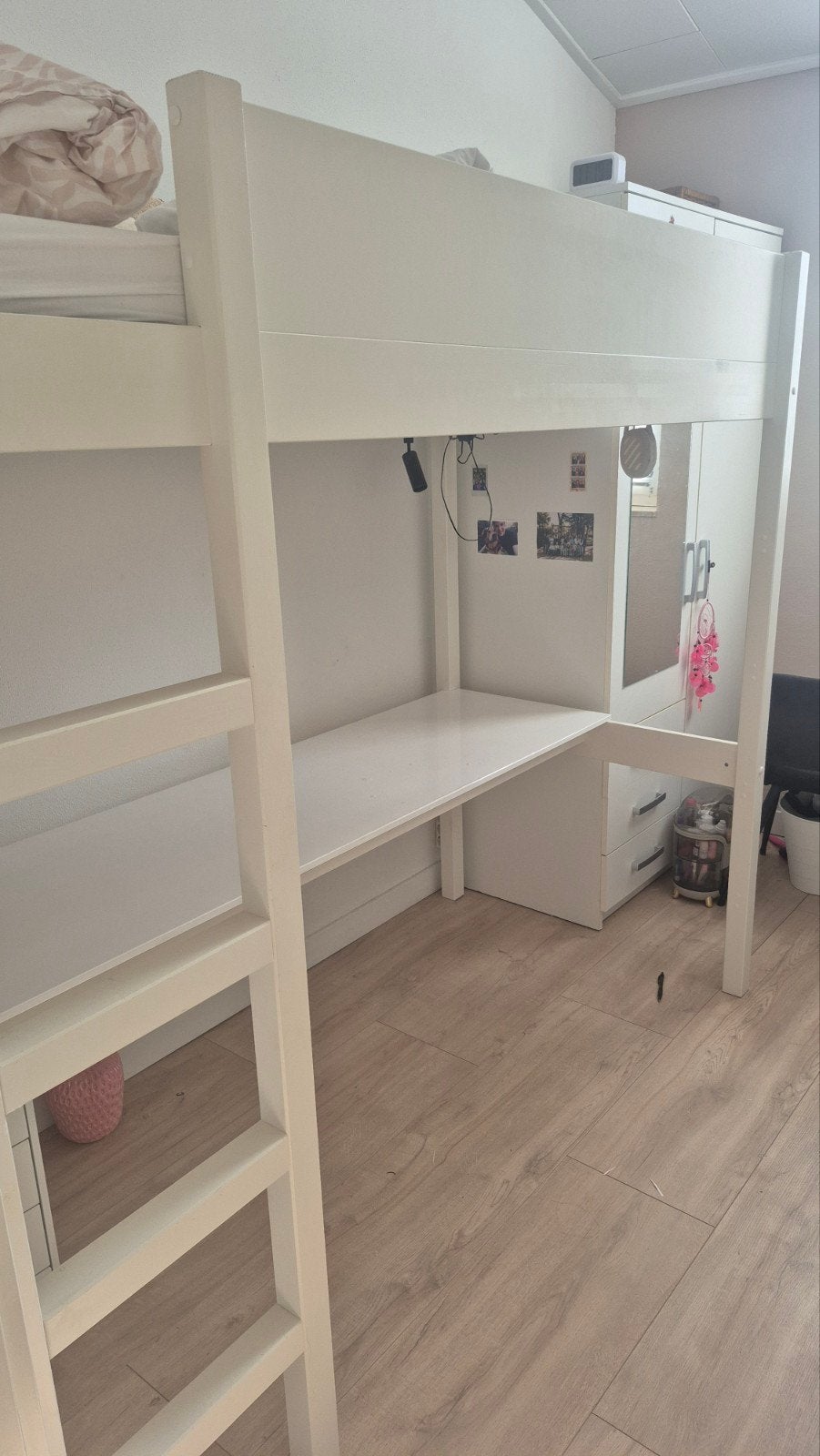 Hoogslaper Petite Amélie met bureau met ladenblok ikea, Ophalen, Gebruikt, Eenpersoons, 200 cm