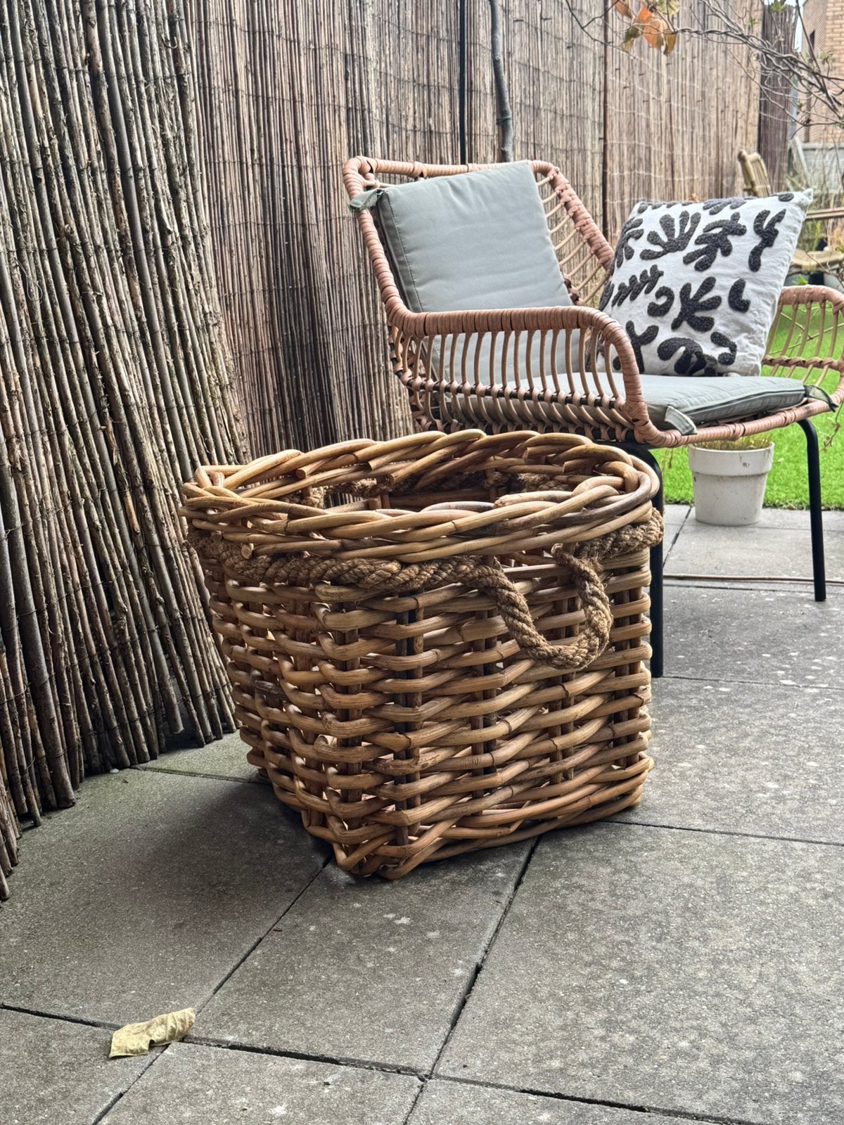 Riviera Maison Robuuste Mand - Plantenbak/Haardhoutmand, Ophalen, Gebruikt, Gevlochten, Mand