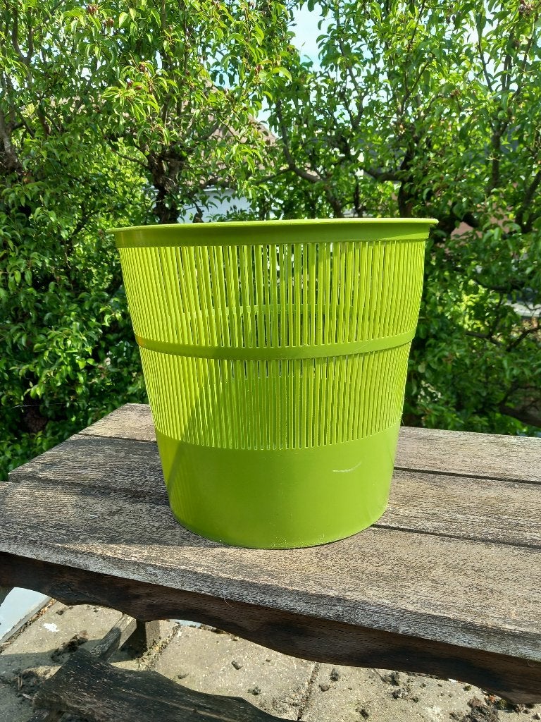 vintage groene design prullenbak, space age, seventies, 30 tot 40 liter, Ophalen, Kunststof