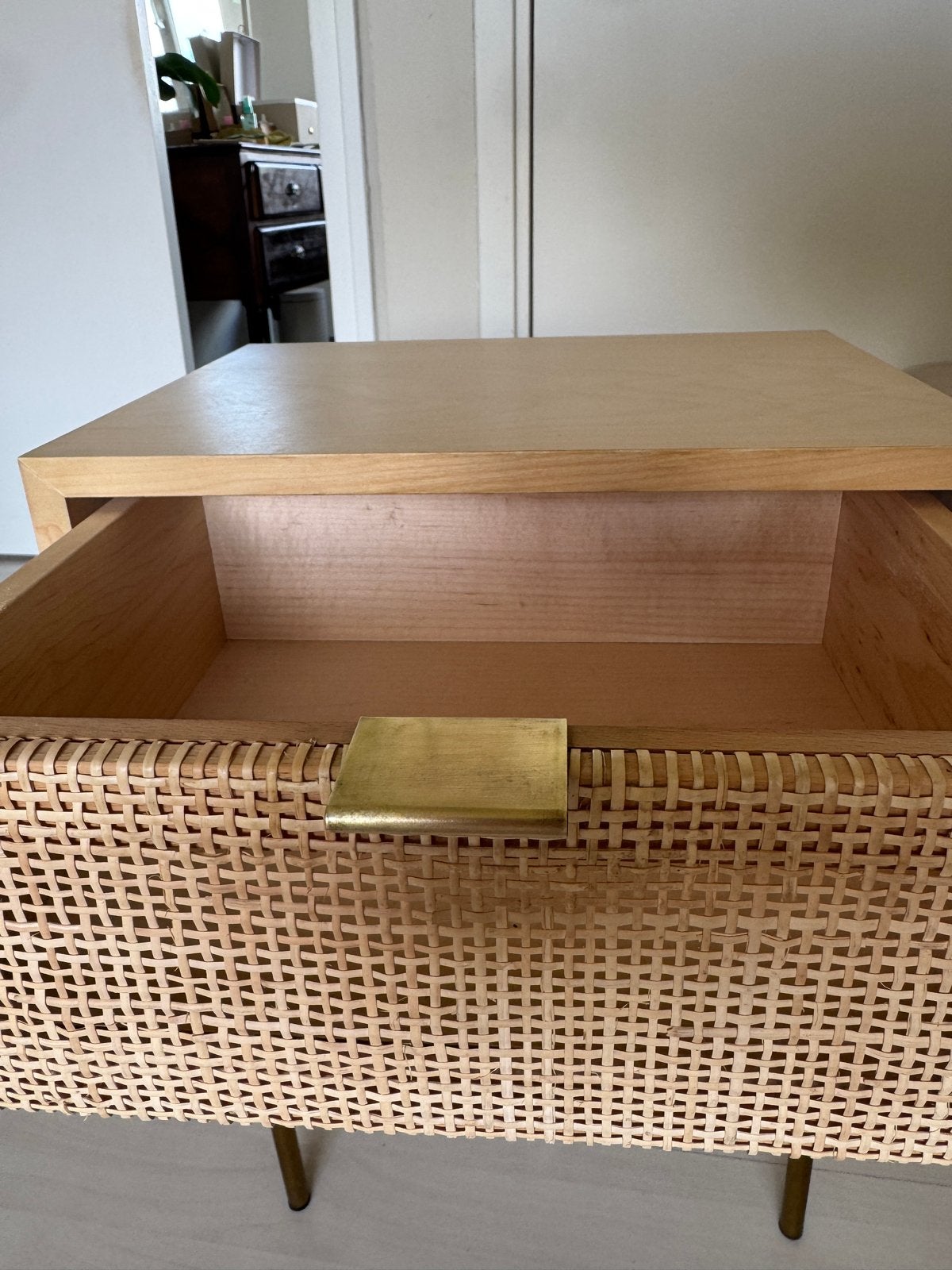 Maison du Monde nachtkastje rotan Solstice, Ophalen, Zo goed als nieuw, 45 tot 65 cm, Minder dan 55 cm