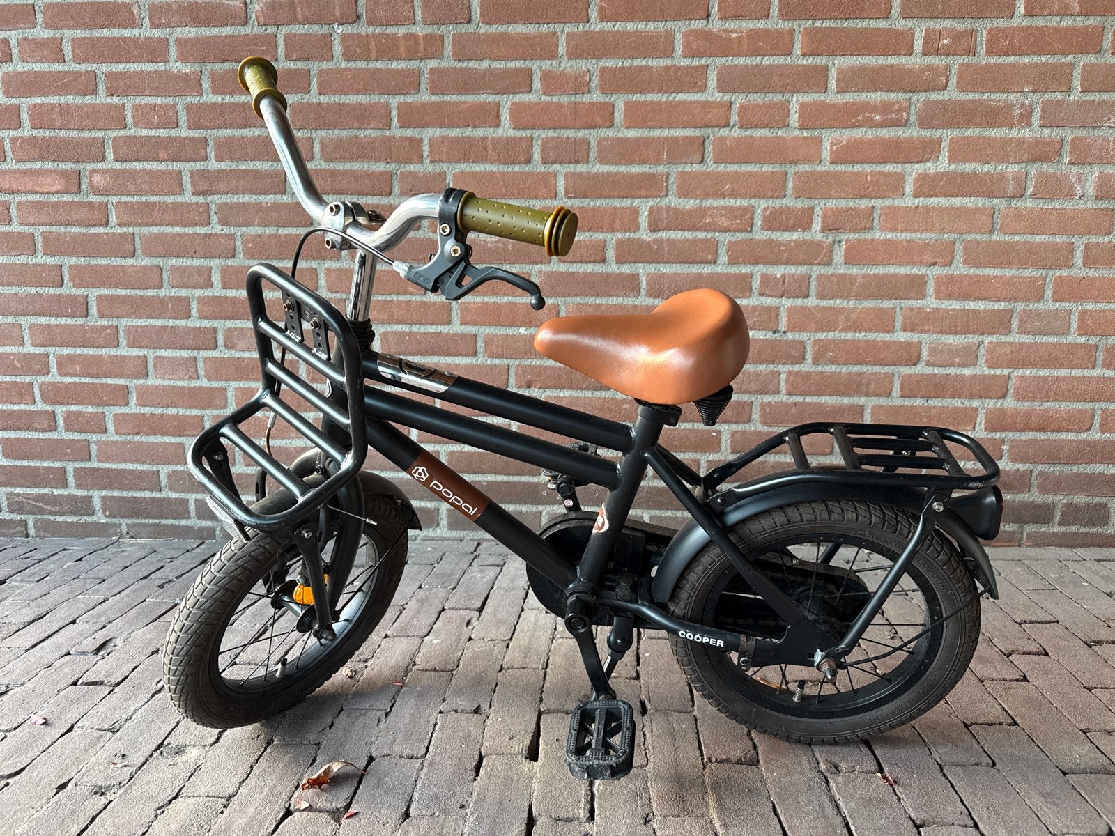 Popal Cooper kinderfiets 14 inch - Zo goed als nieuw, Ophalen, Zo goed als nieuw, Terugtraprem, Minder dan 16 inch