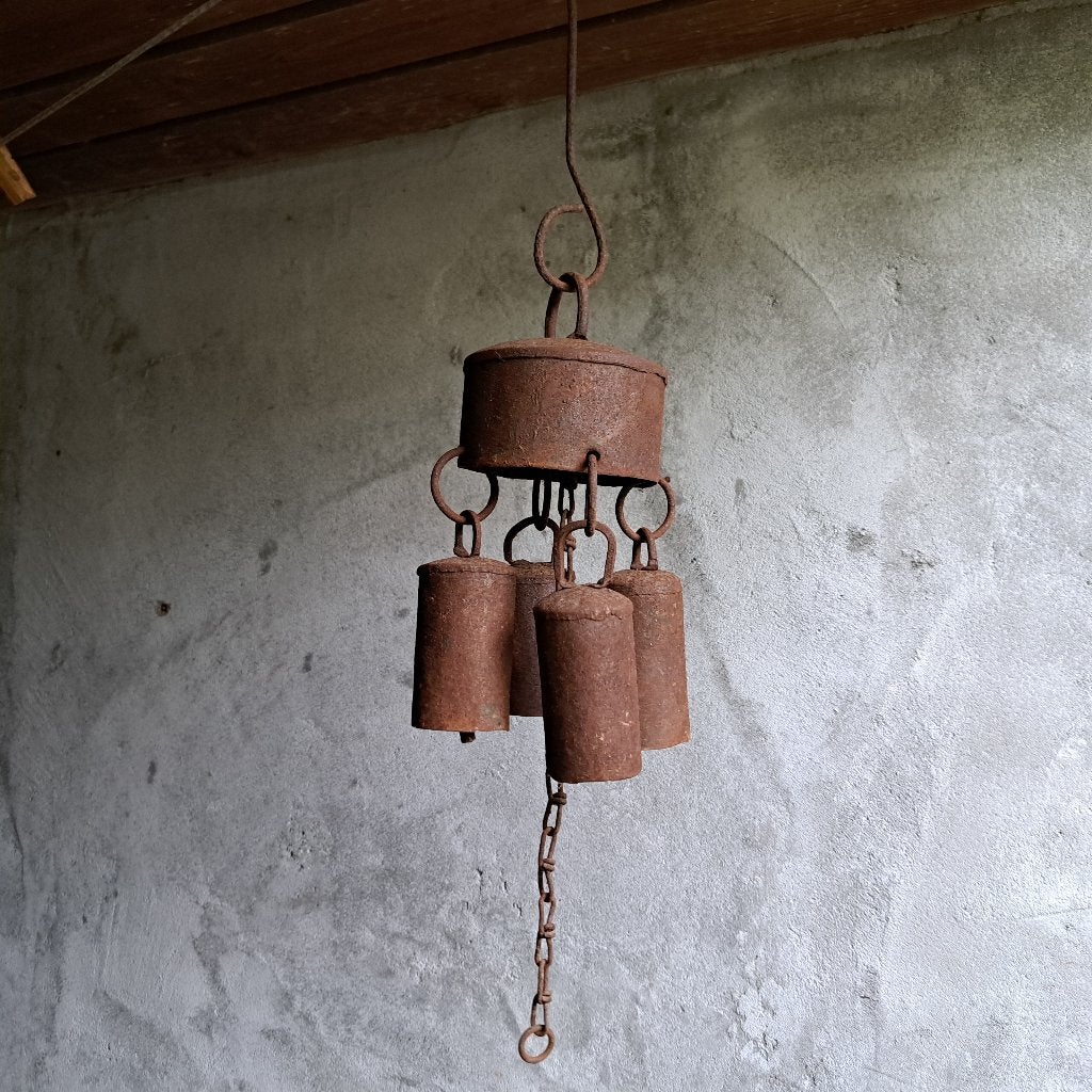 Brocante oude belletjes windgong roest *Etage3*, Gebruikt, ., Ophalen of Verzenden, .