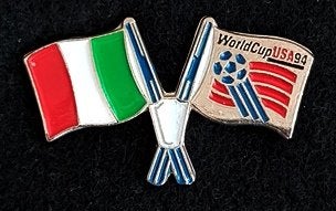 Voetbal World Cup94- vlag Italië en U.S.A. pin, Verzenden, Nieuw, Sport, Speldje of Pin