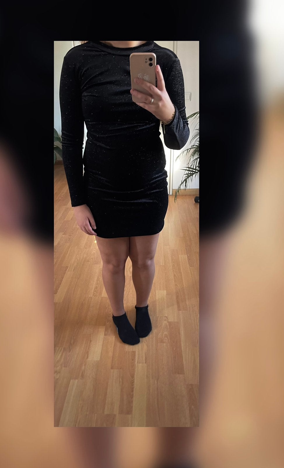 Nieuwe glitter jurk dames, Maat 38/40 (M), Zwart, Ophalen of Verzenden, Zo goed als nieuw