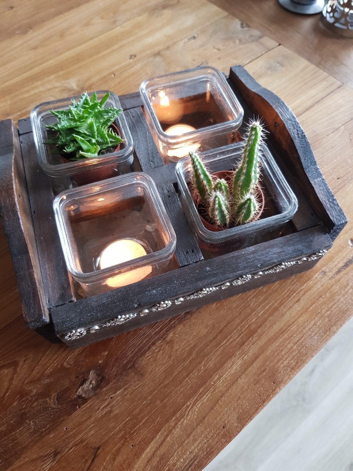 Houten bakje. Leuk voor plantjes etc, Huis en Inrichting, Woonaccessoires | Dienbladen, Ophalen, Rechthoekig, Hout