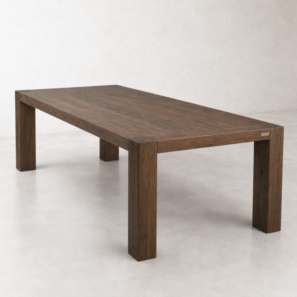 Xooon Massief Houten Eettafel 250x100 cm Donkerbruin, 100 tot 150 cm, Ophalen of Verzenden, Vijf personen of meer, Industrieel