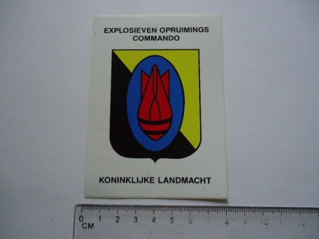 sticker oud LEGER EOD EOC explosieven militair logo defensie, Verzamelen, Verzenden, Zo goed als nieuw, Bedrijf of Vereniging