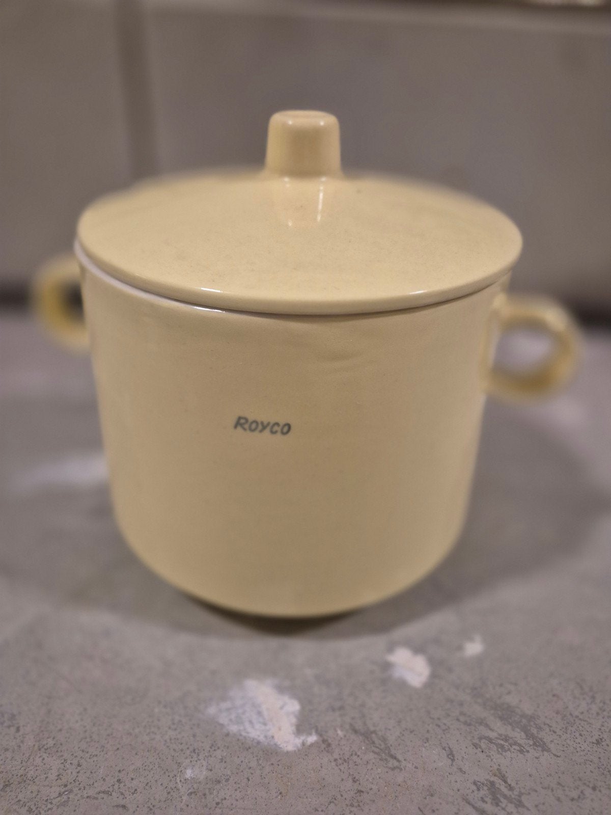 Vintage Royco soepkom met deksel - Crèmekleurig, Ophalen of Verzenden