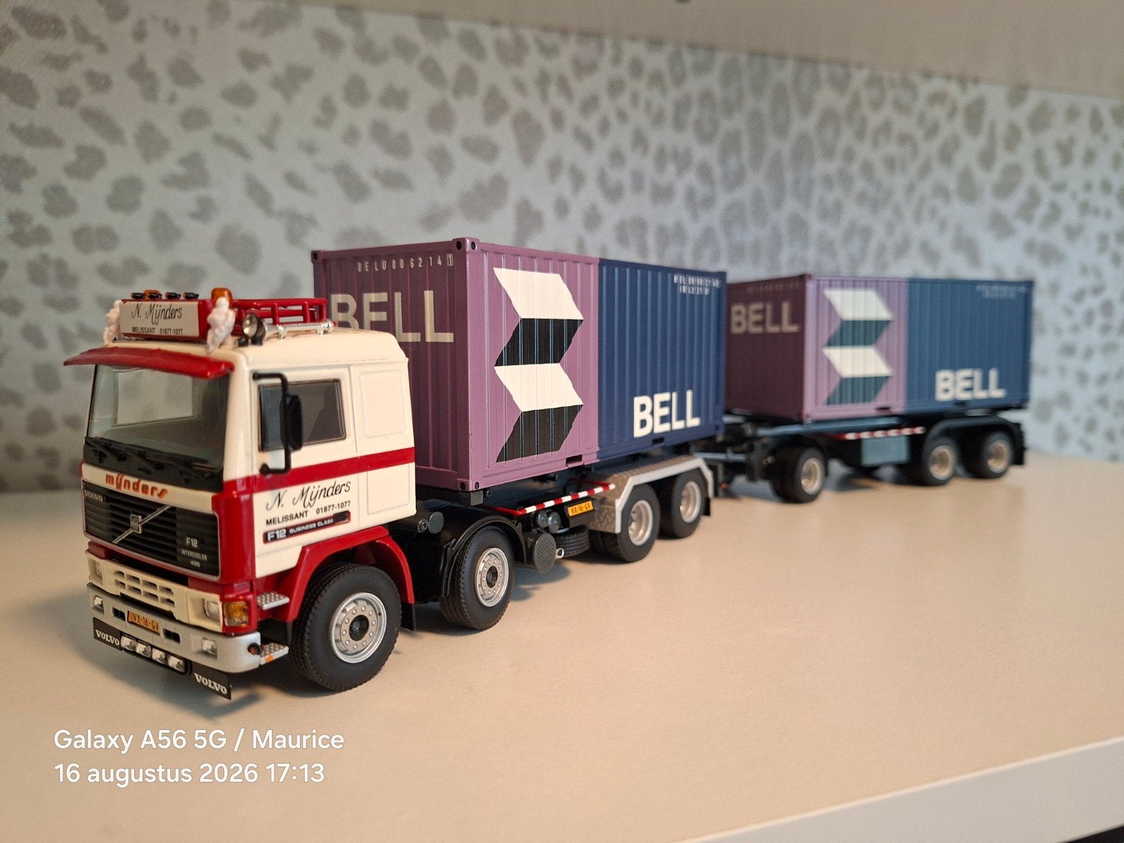 WSI, Volvo F12 Combinatie Mijnders met Bell Lines Containers, Ophalen of Verzenden, Zo goed als nieuw, Bus of Vrachtwagen, Wsi